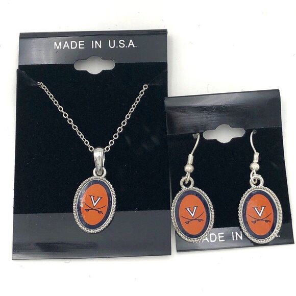 University of Virginia Cavaliers Necklace Earrings Set - Picture 1 of 2